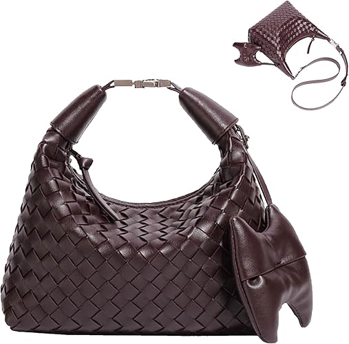 Handbag Crossbody Tote Bag for Women Small Hand Bag weave Vegan Leather Purse Clutch Women's Leather Medium Hobo Bag