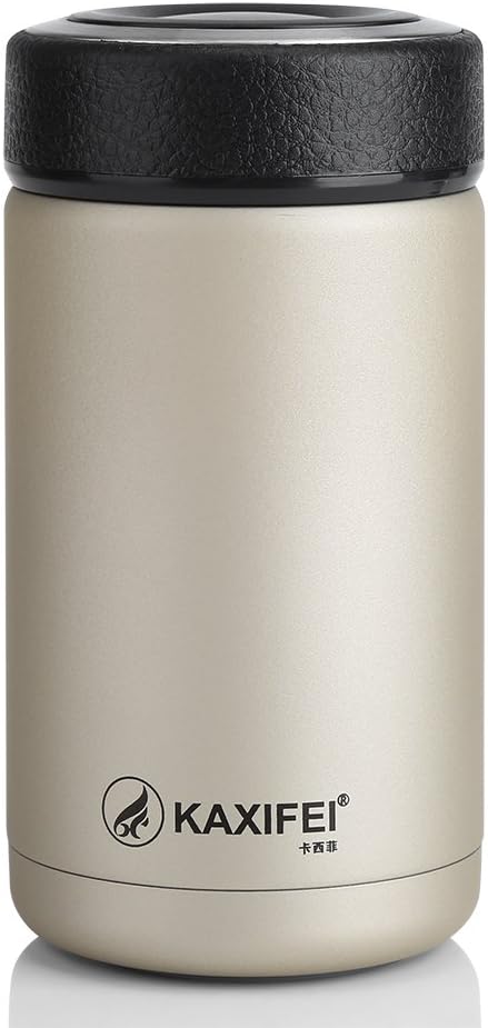 380ML Thermal Cup, Stainless Steel Vacuum Thermal Insulated Travel Mug Bottle Flask Coffee Cup Temperature Retaining up to 10 hours (Champagne)