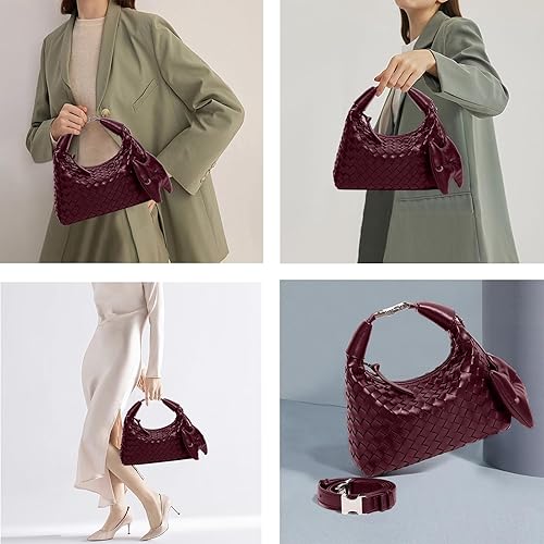 Handbag Crossbody Tote Bag for Women Small Hand Bag weave Vegan Leather Purse Clutch Women's Leather Medium Hobo Bag
