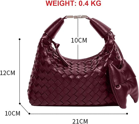 Handbag Crossbody Tote Bag for Women Small Hand Bag weave Vegan Leather Purse Clutch Women's Leather Medium Hobo Bag