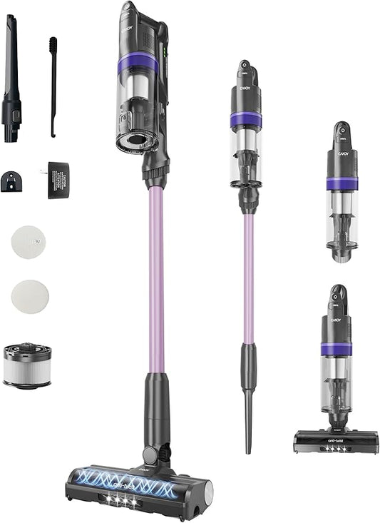 Cordless Vacuum Cleaner,Stick Ultra-Lightweight 4.8lb Vacuum, Anti-Hair Wrap,12-45Min Runtime,Powerful Suction,180° Flat,150° Left Right,Rechargeable,HEPA Filter, Hard Floors,Pet Hair & Carpets