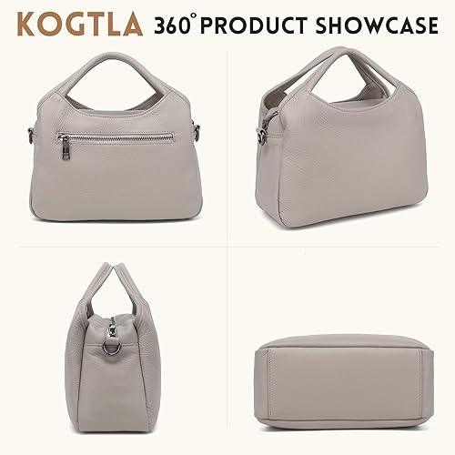 KOGTLA Genuine Leather Purses for Women, Crossbody Shoulder Bags with Top-Handle, Tote Satchel Handbags