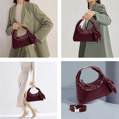 Handbag Crossbody Tote Bag for Women Small Hand Bag weave Vegan Leather Purse Clutch Women's Leather Medium Hobo Bag