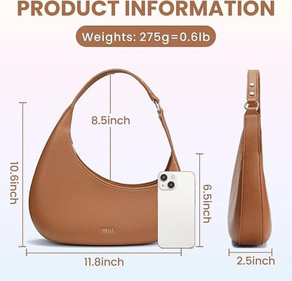 Keyli Shoulder Bag for Women Trendy Casual Leather Shoulder Purses lightweight Handbags Clutches with Zipper closure